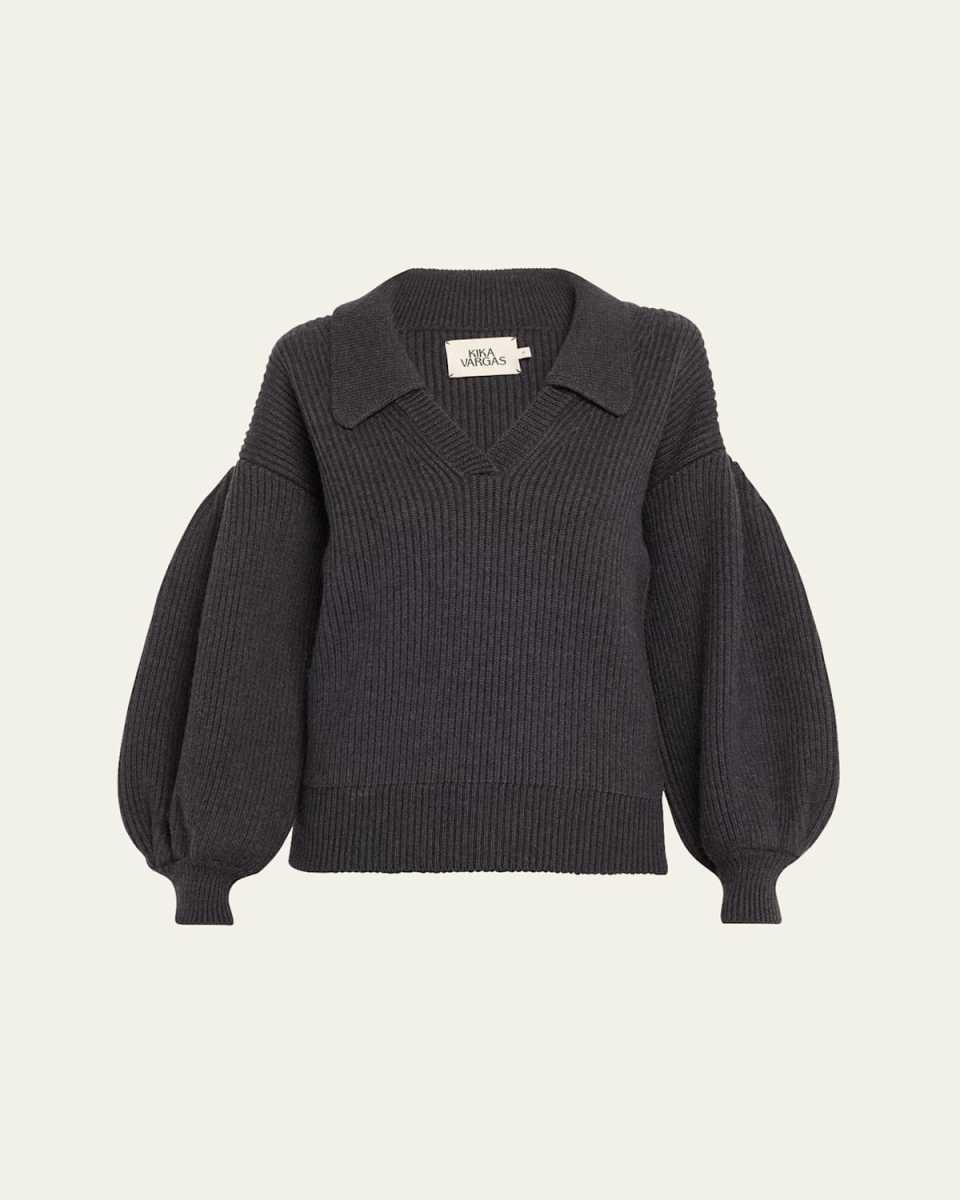 Gretta Puff-Sleeve Cashmere Sweat